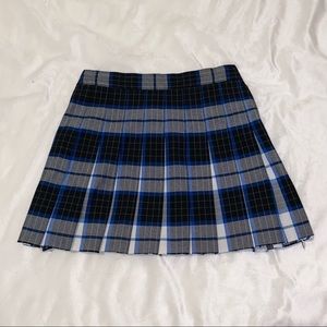 VINTAGE PLAID PLEATED SCHOOL GIRL MINI SKIRT